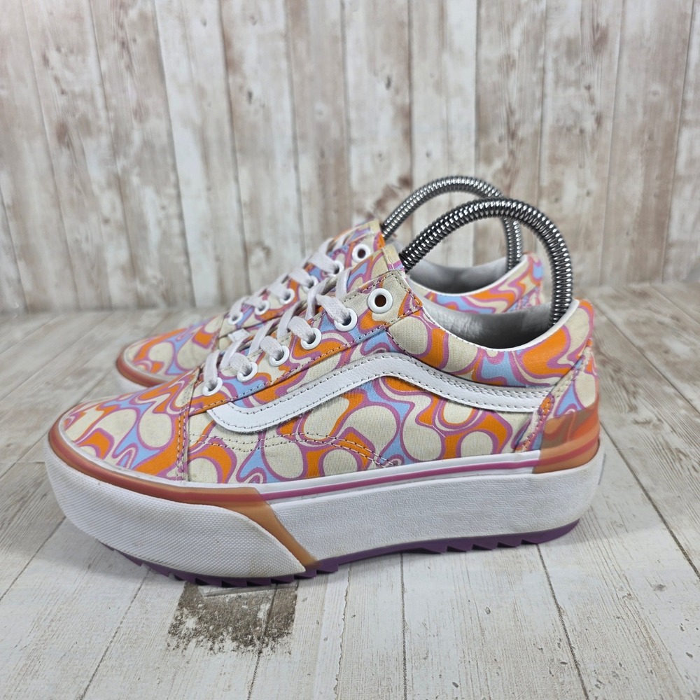 Vans Old Skool Stacked Psychedelic Swirl Platform Sneakers Womens 6.5 Mens 5.0 - Picture 3 of 8
